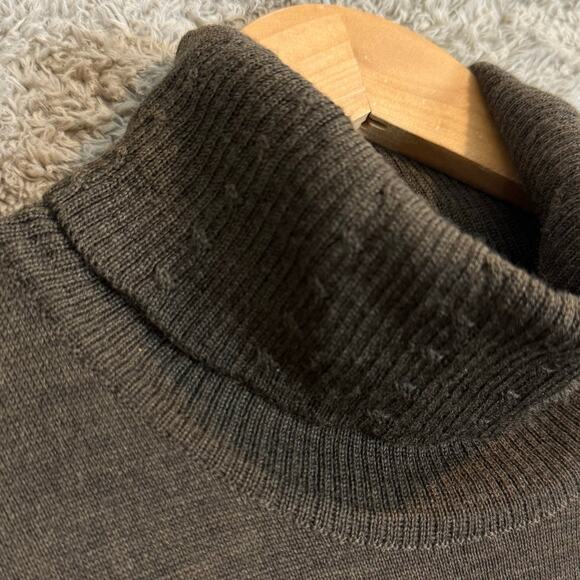 Poala Todesco Brown Wool Turtleneck Sweater Pullover Women's M Medium Italy - Picture 3 of 10